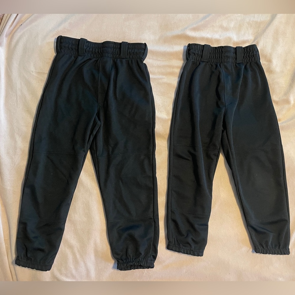 2 pair (size small NWT & and xtra small used) black Rawlings Youth T-Ball Pant